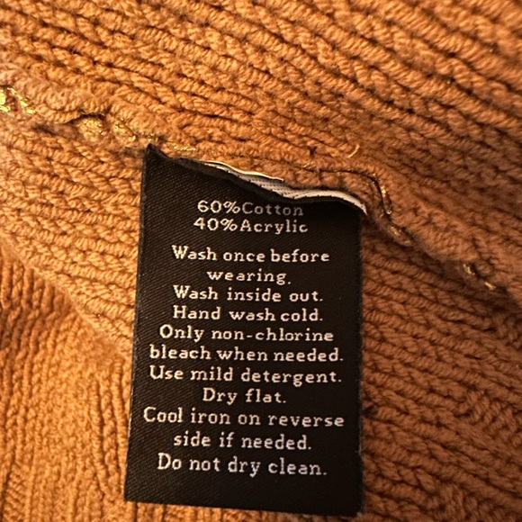 Rock & Republic Metallic Gold Crew Neck Women's Sweater, Size L (283) - Picture 9 of 10